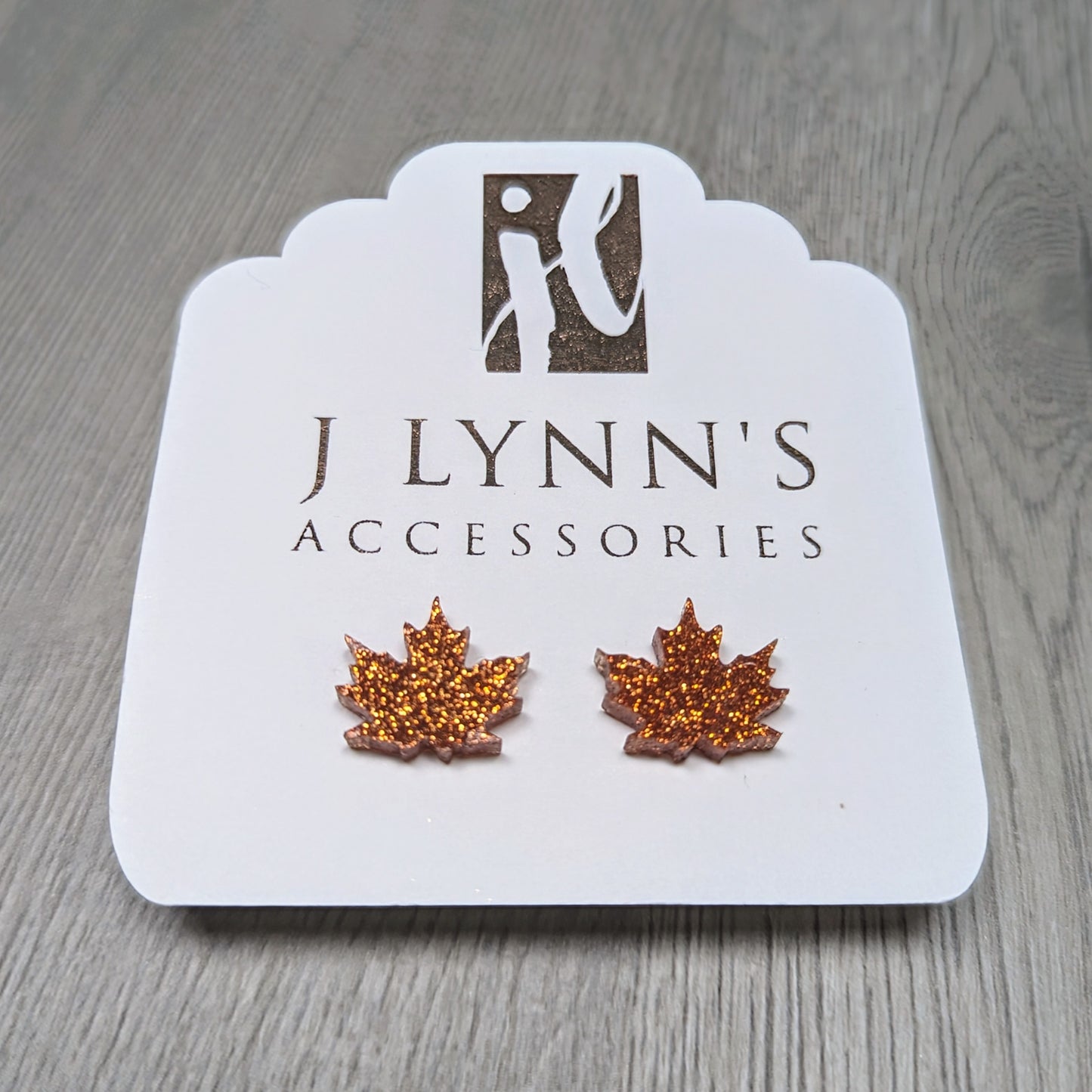 Acrylic glitter leaf earrings in an autumn harvest color