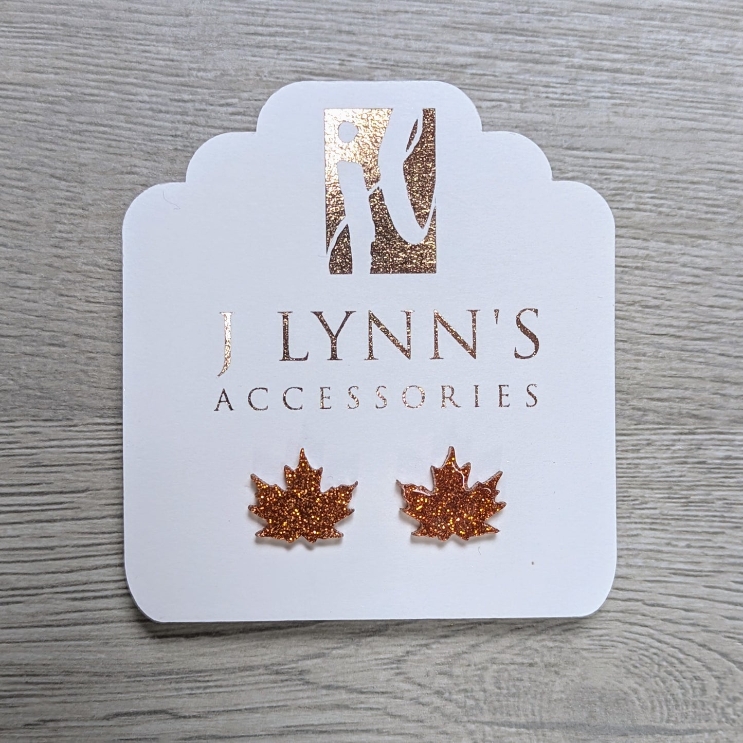 Acrylic glitter leaf earrings in an autumn harvest color